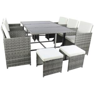 VCM Gartensitzgruppe Raloso grau Glas B/H/L: ca. 170x74x110…