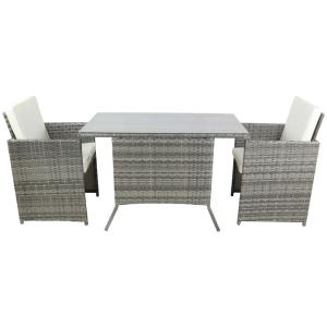 VCM Gartensitzgruppe Raloso grau Rattan B/H/L: ca. 114x86x6…