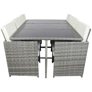 VCM Gartensitzgruppe Raloso grau Rattan B/H/L: ca. 170x74x1…