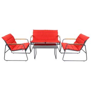 VCM Gartensitzgruppe rot Textilene B/H/L: ca. 110x76x74 cm