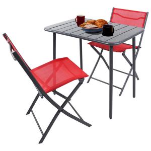 VCM Gartensitzgruppe Sumila rot Stahl B/H/L: ca. 80x72x55 cm