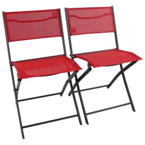 VCM Gartenstuhl 2er Set Sumila rot Metall B/H/L: ca. 45x79x…