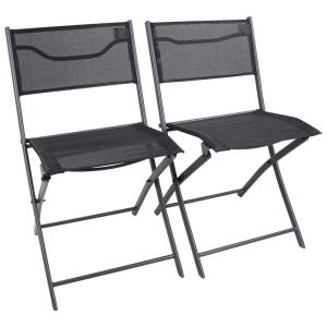 VCM Gartenstuhl 2er Set Sumila schwarz Textilene B/H/L: ca.…