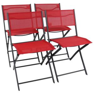 VCM Gartenstuhl 4er Set Sumila rot Metall B/H/L: ca. 45x79x…