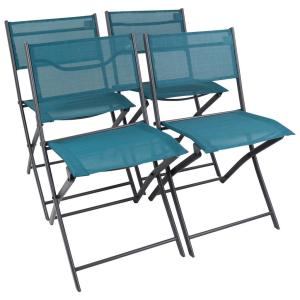 VCM Gartenstuhl 4er Set Sumila türkis Textilene B/H/L: ca.…