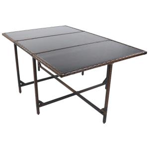 VCM Gartentisch Raloso braun Rattan B/H/L: ca. 170x74x110 cm