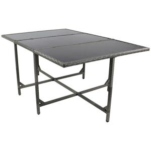 VCM Gartentisch Raloso grau Rattan B/H/L: ca. 170x74x110 cm