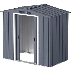 VCM Gerätehaus anthrazit Metall B/H/L: ca. 202x181x113 cm