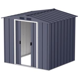 VCM Gerätehaus anthrazit Metall B/H/L: ca. 202x181x174 cm