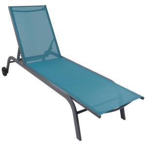 VCM Sonnenliege Sonlas blau Textilene B/H/L: ca. 58x32x192…