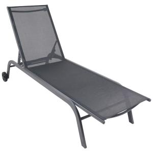 VCM Sonnenliege Sonlas schwarz Stahl B/H/L: ca. 58x32x192 cm