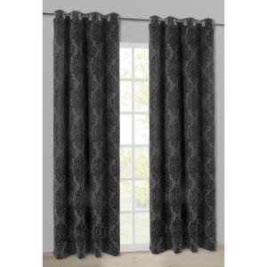 Verdunklungsvorhang Ornament schwarz B/L: ca. 135x245 cm