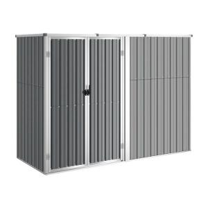 VidaXL Geräteschuppen grau Stahl B/H/T: ca. 225x161x89 cm