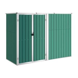VidaXL Geräteschuppen grün Stahl B/H/T: ca. 225x161x89 cm