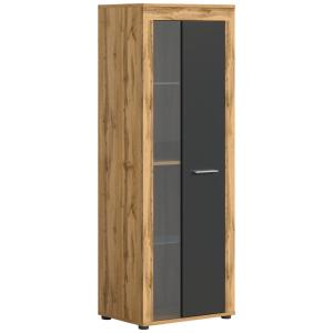 Vitrine Jam Eiche Wotan Nachbildung grau B/H/T: ca. 60x159x…