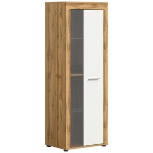Vitrine Jam Eiche Wotan Nachbildung weiß B/H/T: ca. 60x159x…