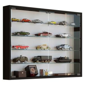 Vitrine Mandosa L schwarz Holzwerkstoff Glas B/H/T: ca. 80x…