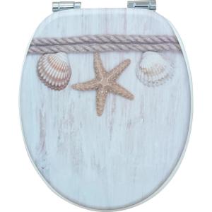 WC-Sitz beige braun MDF B/H/T: ca. 45,8x5,7x37,6 cm