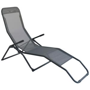 Wellnessliege anthrazit Stahl B/H/L: ca. 59x98x145 cm