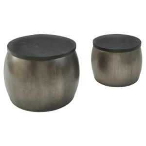 Wohnling Couchtisch 2er-Set. silber B/H/T: ca. 0x45x0 cm