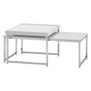 Wohnling Couchtisch 2er-Set. weiß B/H/T: ca. 60x45x110 cm