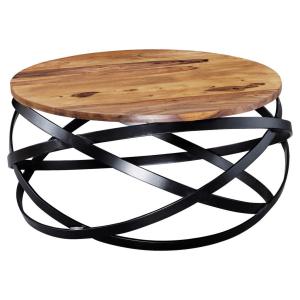 Wohnling Couchtisch natur schwarz Echtholz Eisen B/H/T: ca.…