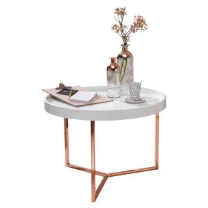 Wohnling Couchtisch weiß Kupfer B/H: ca. 0x42 cm