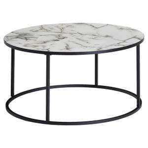 Wohnling Couchtisch weiß Marmor schwarz MDF Stahl B/H/T: ca…
