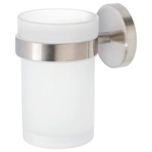 Zahnputzbecher Milano weiß Kunststoff H/D: ca. 11x7 cm