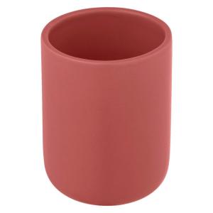 Zahnputzbecher Olinda rot Keramik H/D: ca. 10x8 cm