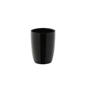 Zahnputzbecher schwarz Keramik B/H/L/D: ca. 7,5x10x7,5x9 cm