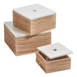 Zeller Aufbewahrungsboxen-Set natur Holz