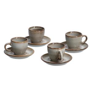 Zeller Espresso-Set taupe Keramik
