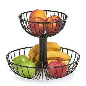 Zeller Obst-Etagere 2-lagig schwarz Metall B/H/L: ca. 32x25…